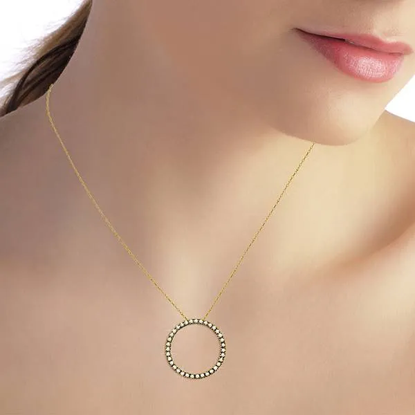 0.52 Carat 14K Solid Yellow Gold Diamond Circle Of Love Necklace