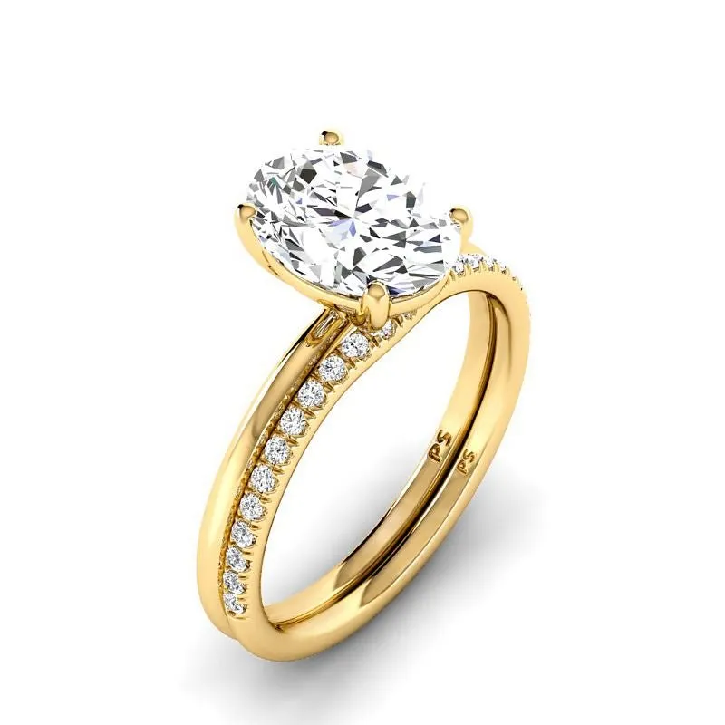0.65-3.15 CT Round & Oval Cut Lab Grown Diamonds - Bridal Set