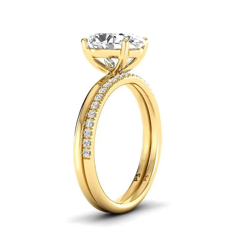 0.65-3.15 CT Round & Oval Cut Lab Grown Diamonds - Bridal Set