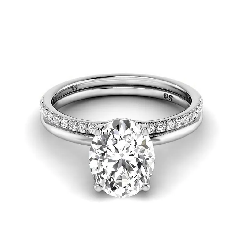 0.65-3.15 CT Round & Oval Cut Lab Grown Diamonds - Bridal Set