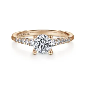 14KR Diamond Engagement Semi-Mount Ring, .24 CTW