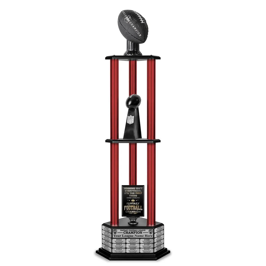 26"-56" Perpetual Fantasy Football Trophy - Black Football