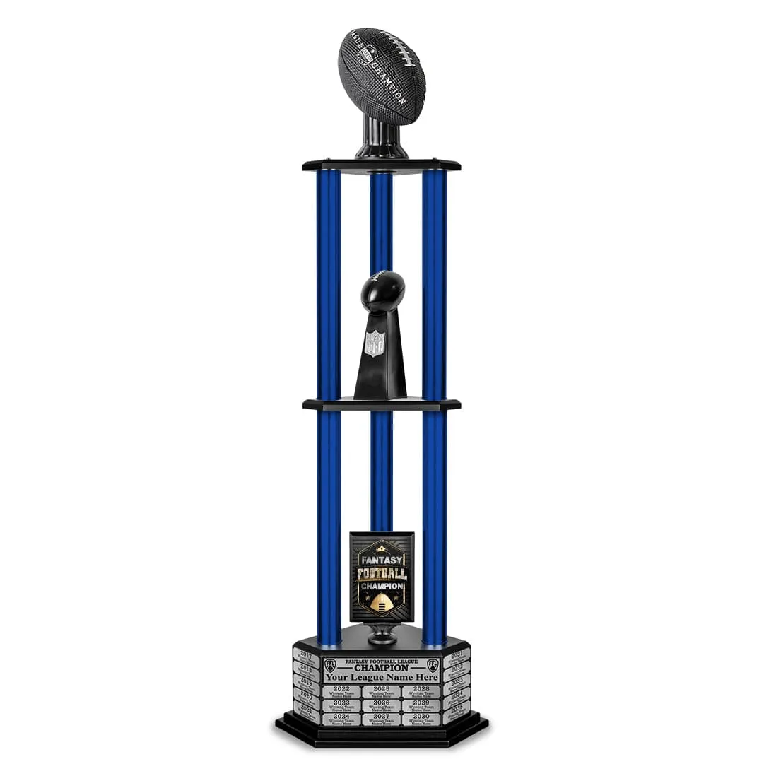 26"-56" Perpetual Fantasy Football Trophy - Black Football