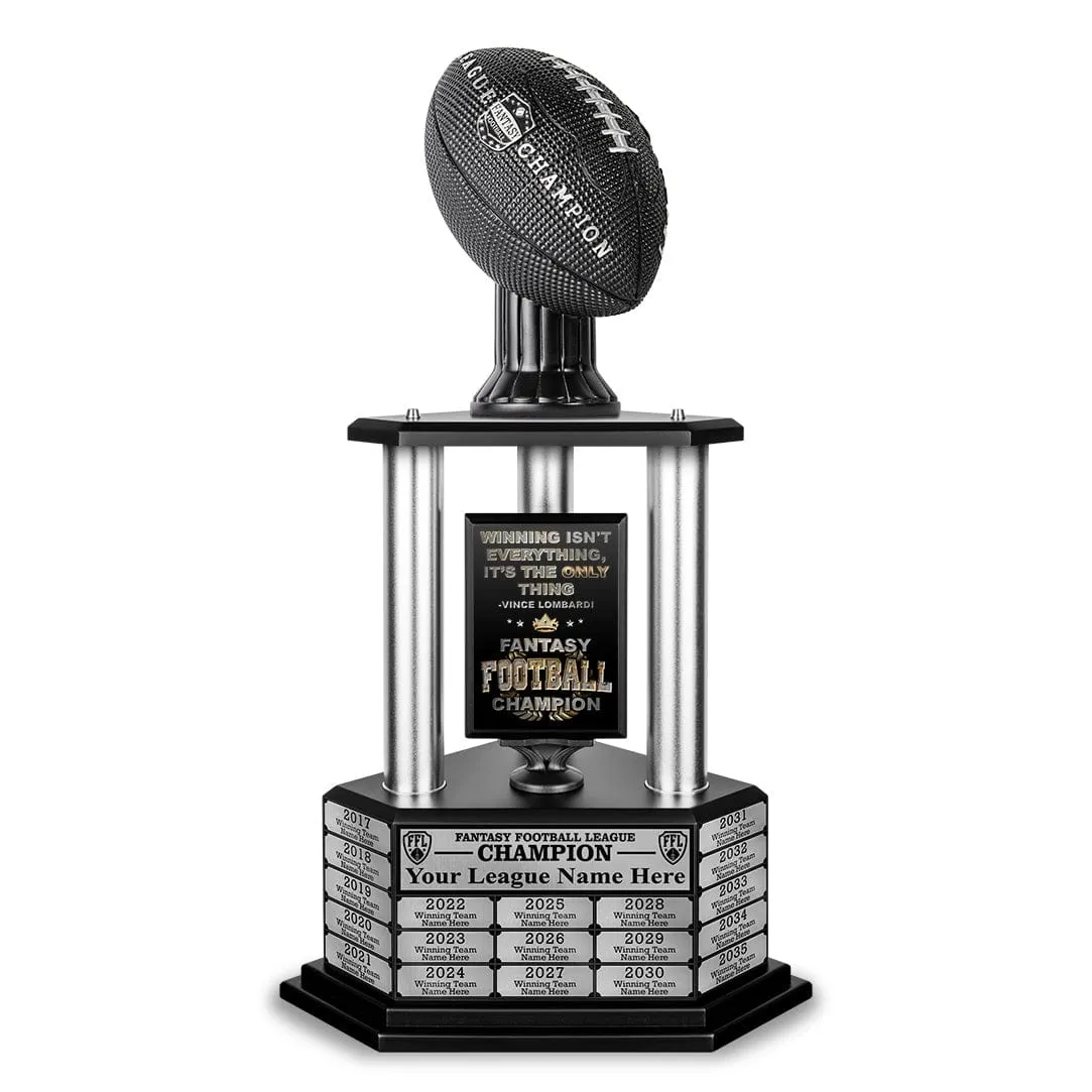 26"-56" Perpetual Fantasy Football Trophy - Black Football