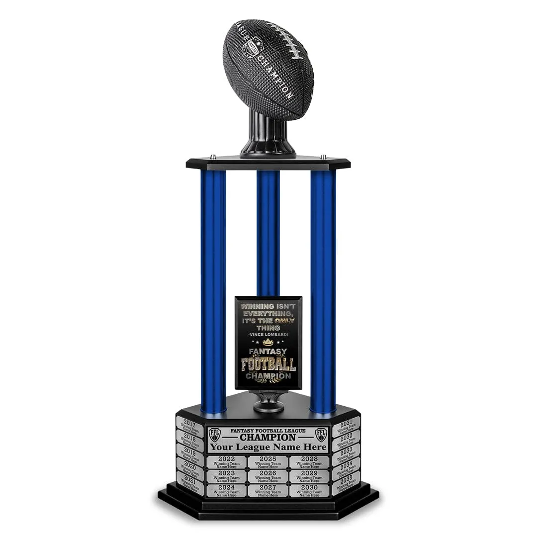 26"-56" Perpetual Fantasy Football Trophy - Black Football