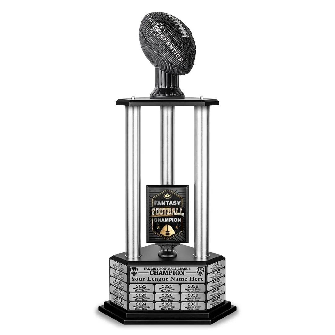 26"-56" Perpetual Fantasy Football Trophy - Black Football