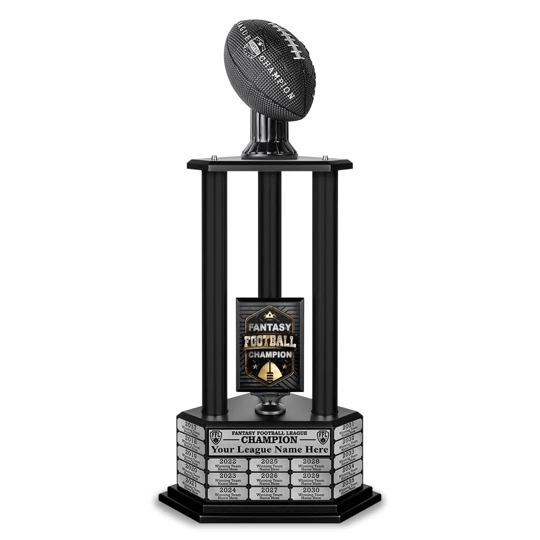 26"-56" Perpetual Fantasy Football Trophy - Black Football