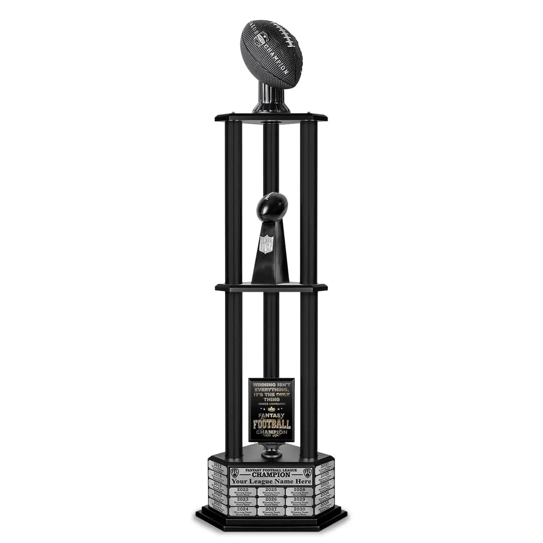 26"-56" Perpetual Fantasy Football Trophy - Black Football