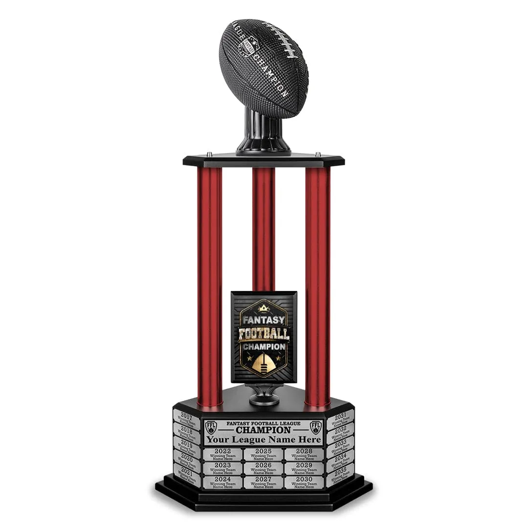 26"-56" Perpetual Fantasy Football Trophy - Black Football