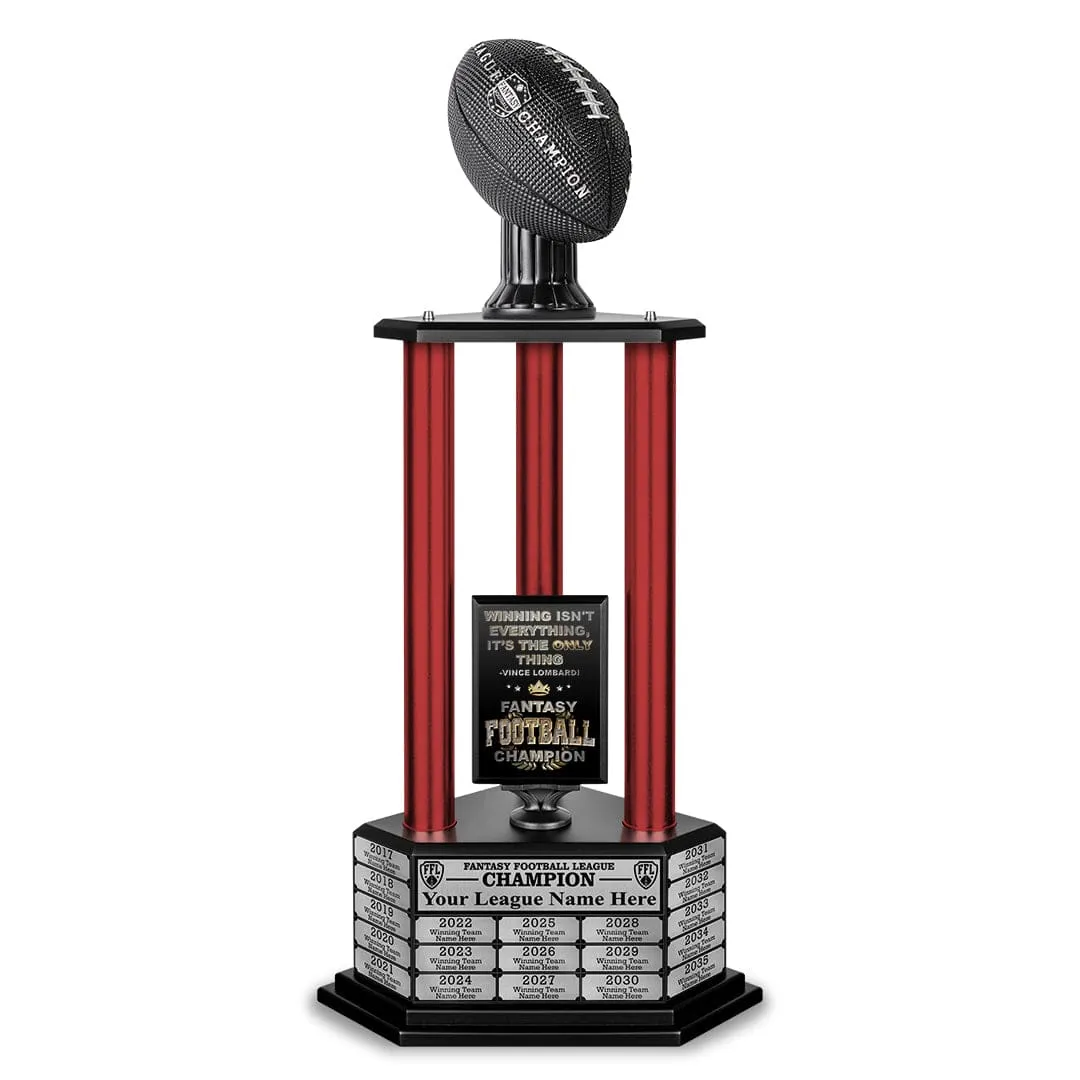 26"-56" Perpetual Fantasy Football Trophy - Black Football