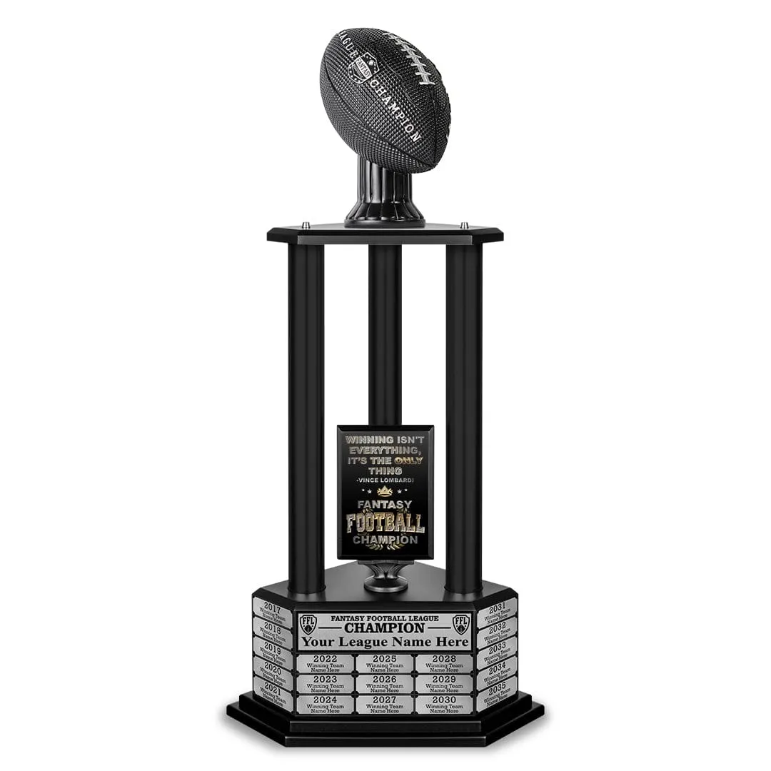 26"-56" Perpetual Fantasy Football Trophy - Black Football