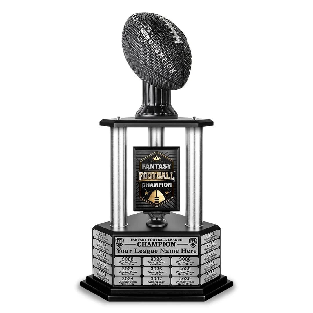 26"-56" Perpetual Fantasy Football Trophy - Black Football