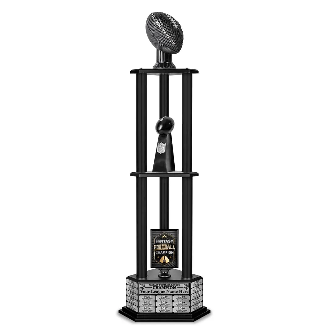 26"-56" Perpetual Fantasy Football Trophy - Black Football