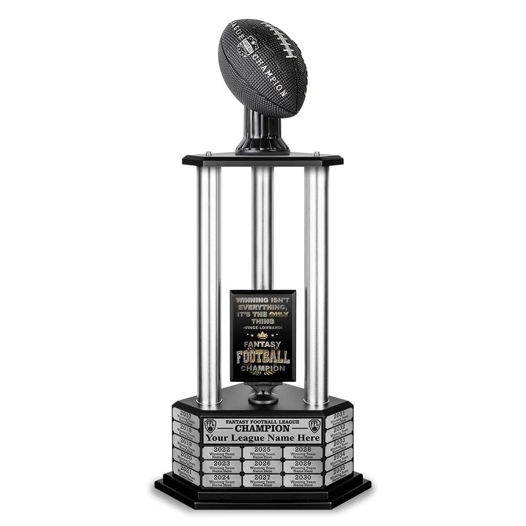 26"-56" Perpetual Fantasy Football Trophy - Black Football