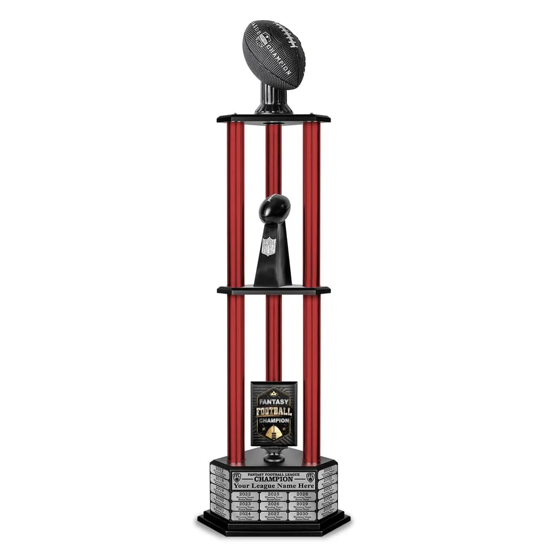 26"-56" Perpetual Fantasy Football Trophy - Black Football