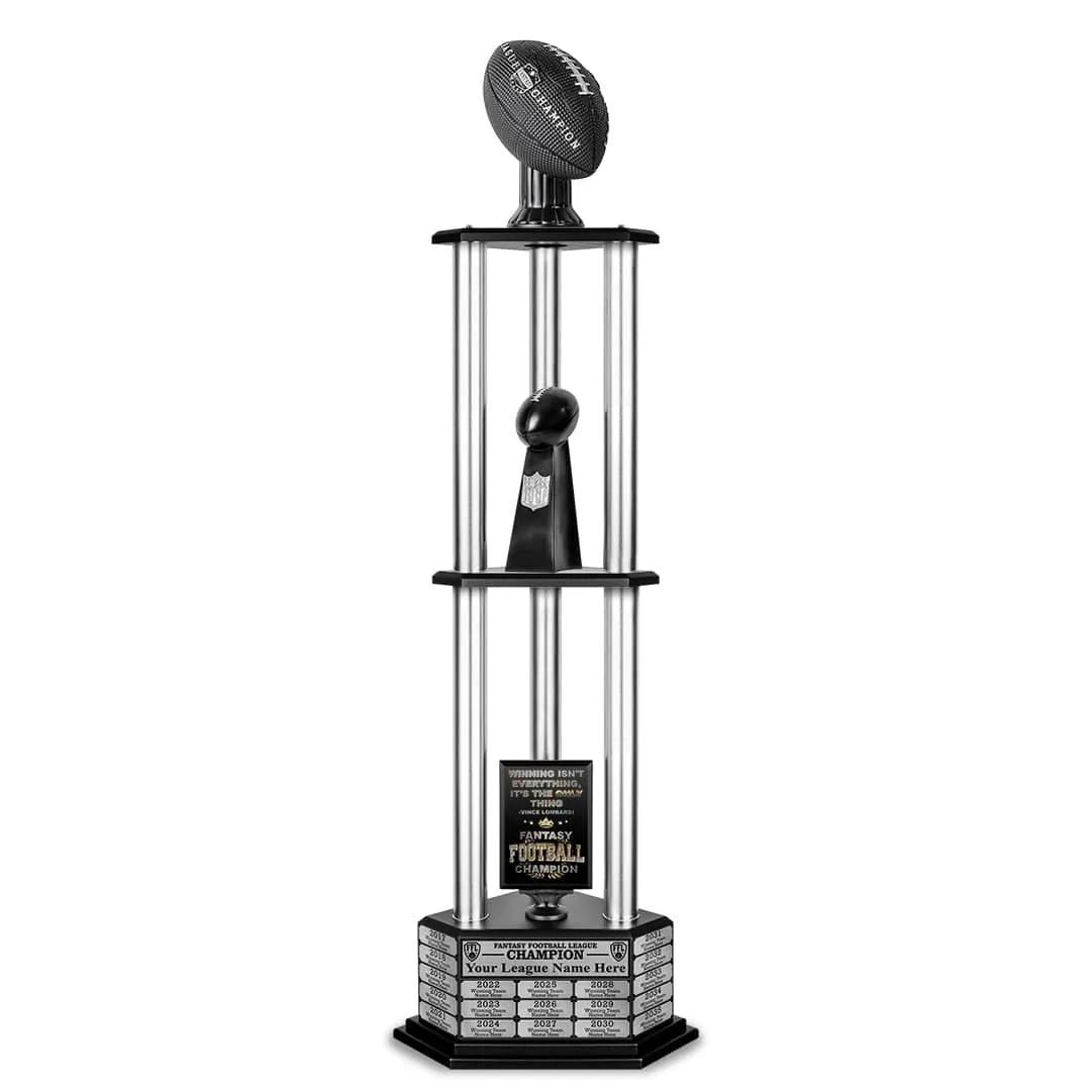 26"-56" Perpetual Fantasy Football Trophy - Black Football