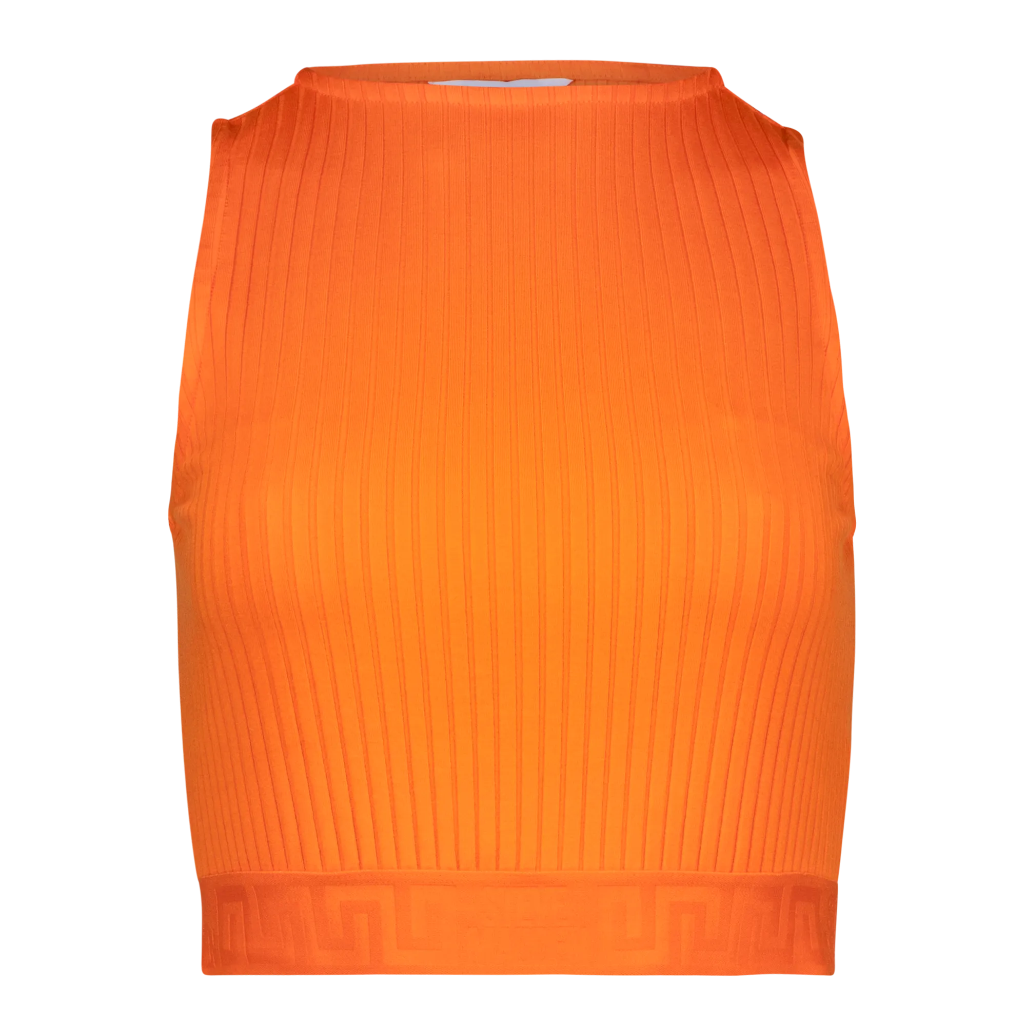 ALEXA ORANGE HIGH NECK CROPPED TOP