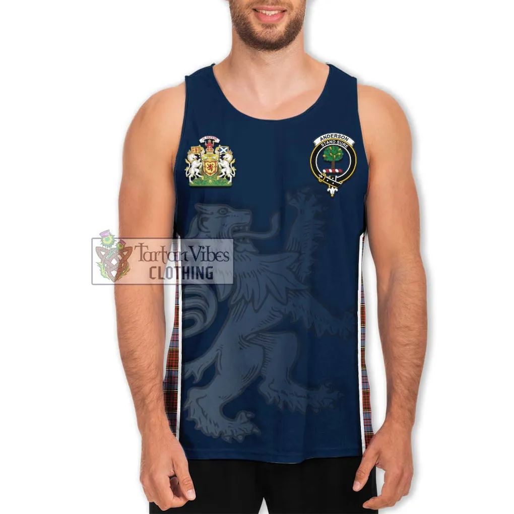Anderson Modern Tartan Men's Tank Top with Family Crest and Lion Rampant Vibes Sport Style