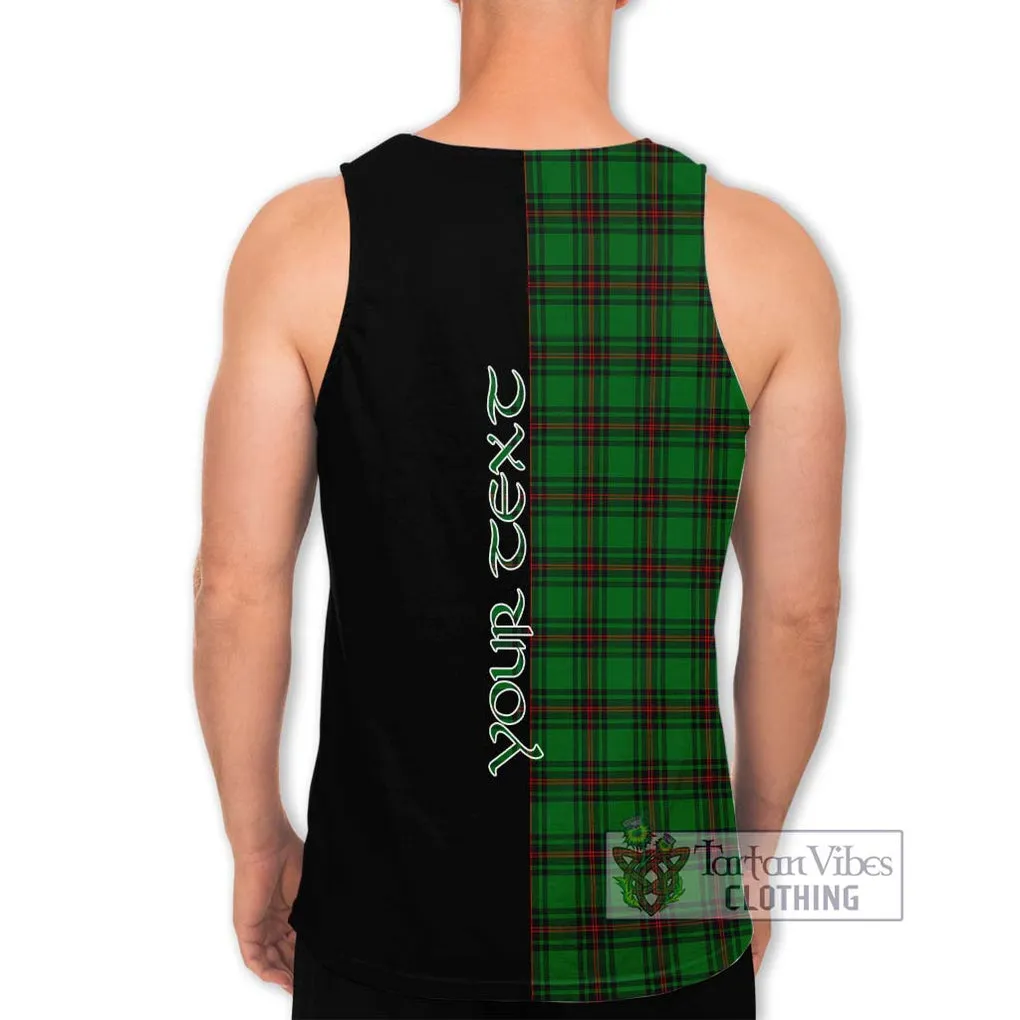 Anstruther Tartan Men's Tank Top with Family Crest and Half Of Me Style