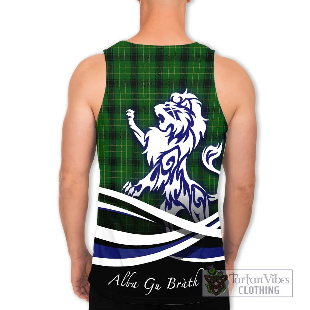 Arthur Highland Tartan Men's Tank Top with Alba Gu Brath Regal Lion Emblem