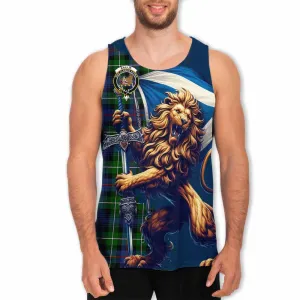Baillie (Bailey) Tartan Family Crest Men's Tank Top with Scottish Majestic Lion