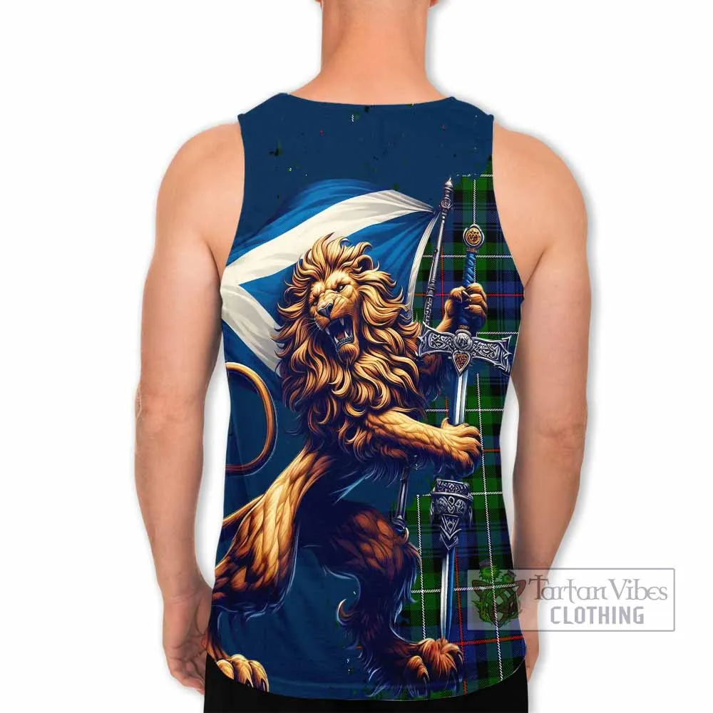Baillie (Bailey) Tartan Family Crest Men's Tank Top with Scottish Majestic Lion