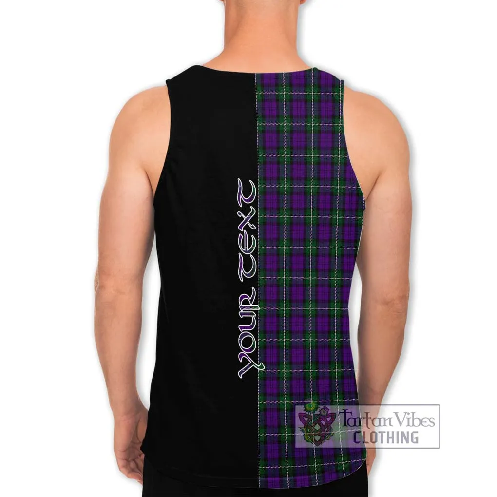 Baillie Highland Society Tartan Men's Tank Top with Family Crest and Half Of Me Style