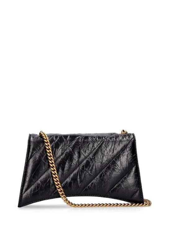 Balenciaga   Crush quilted leather chain wallet 