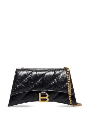 Balenciaga   Crush quilted leather chain wallet 