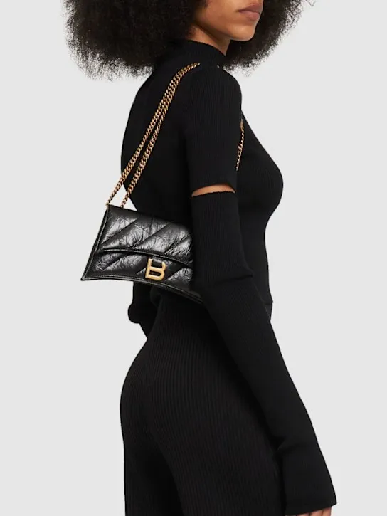 Balenciaga   Crush quilted leather chain wallet 
