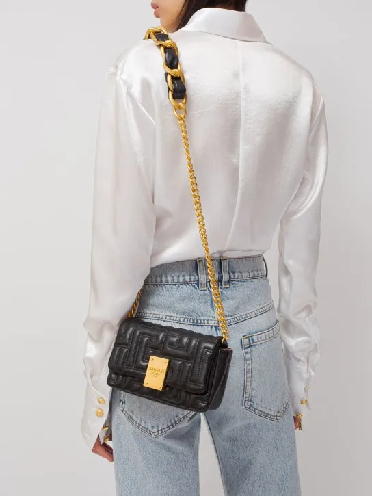 Balmain   Mini 1945 quilted leather bag 