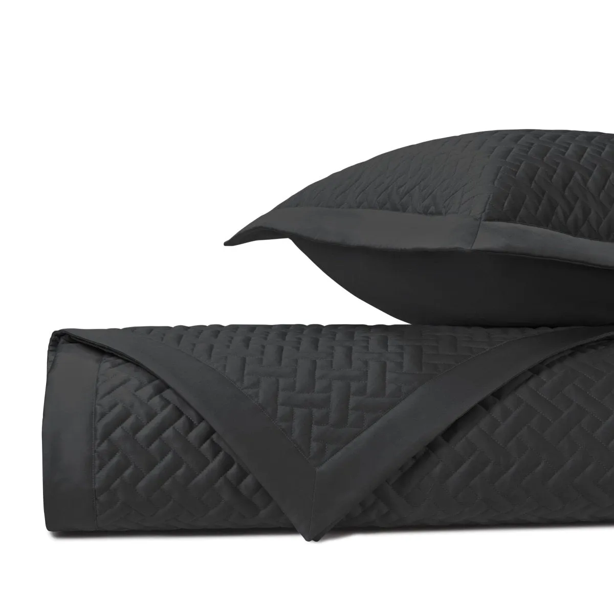 Basketweave Quilted Black by Home Treasures