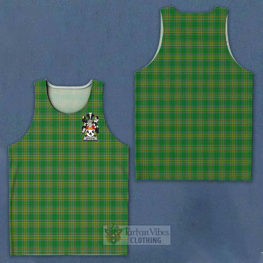 Bateson Irish Clan Tartan Men's Tank Top with Coat of Arms