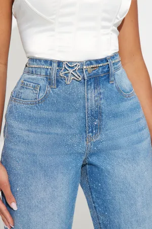 Beach Party Rhinestone Chain Belt - Silver