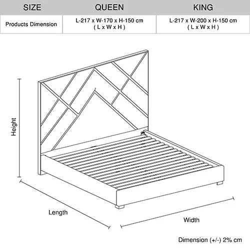 Bedzy Luxe Matrix Queen Bed Frame Beige