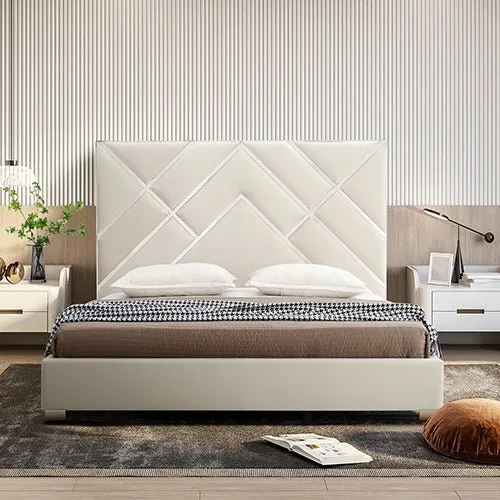 Bedzy Luxe Matrix Queen Bed Frame Beige