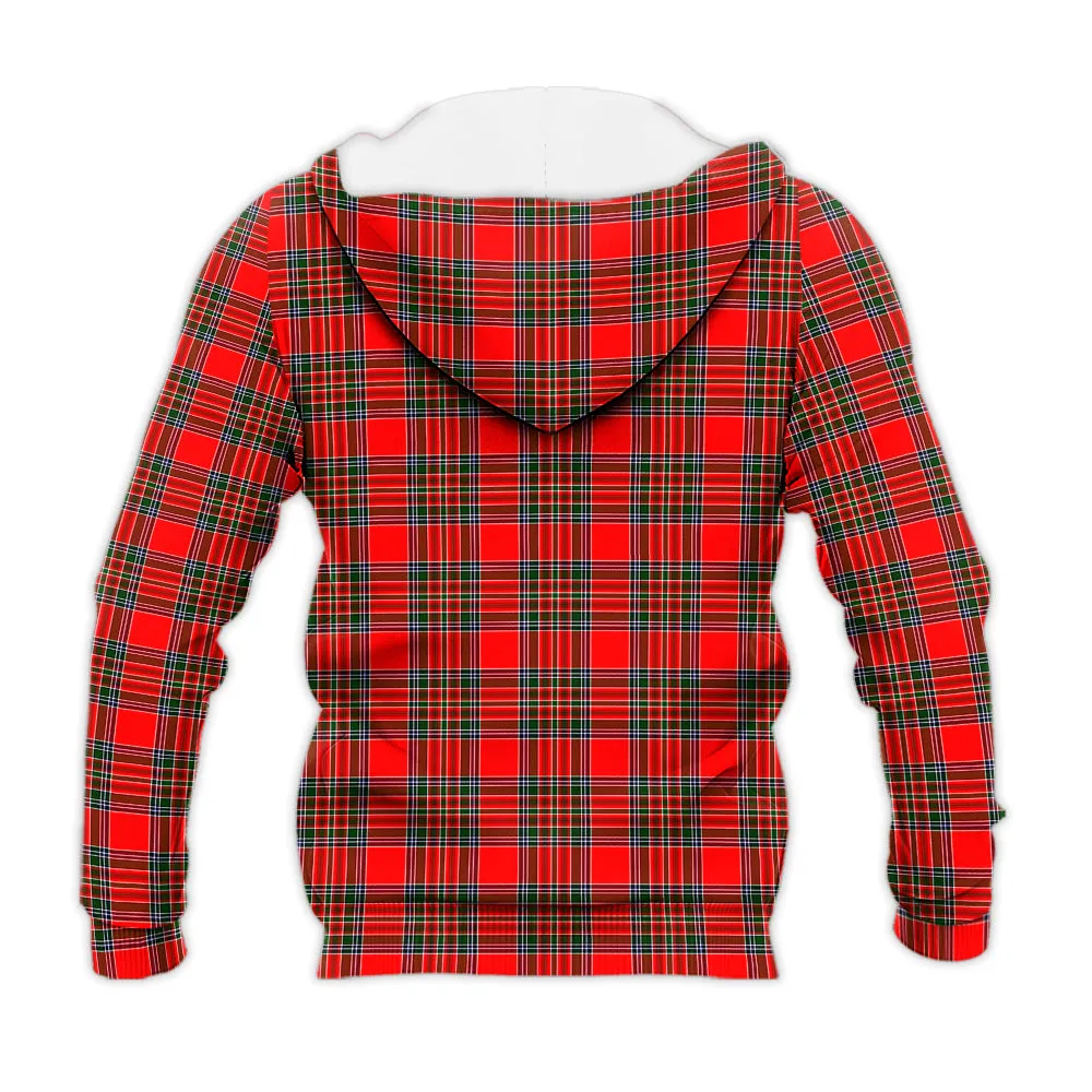 Binning Tartan Knitted Hoodie with Family Crest