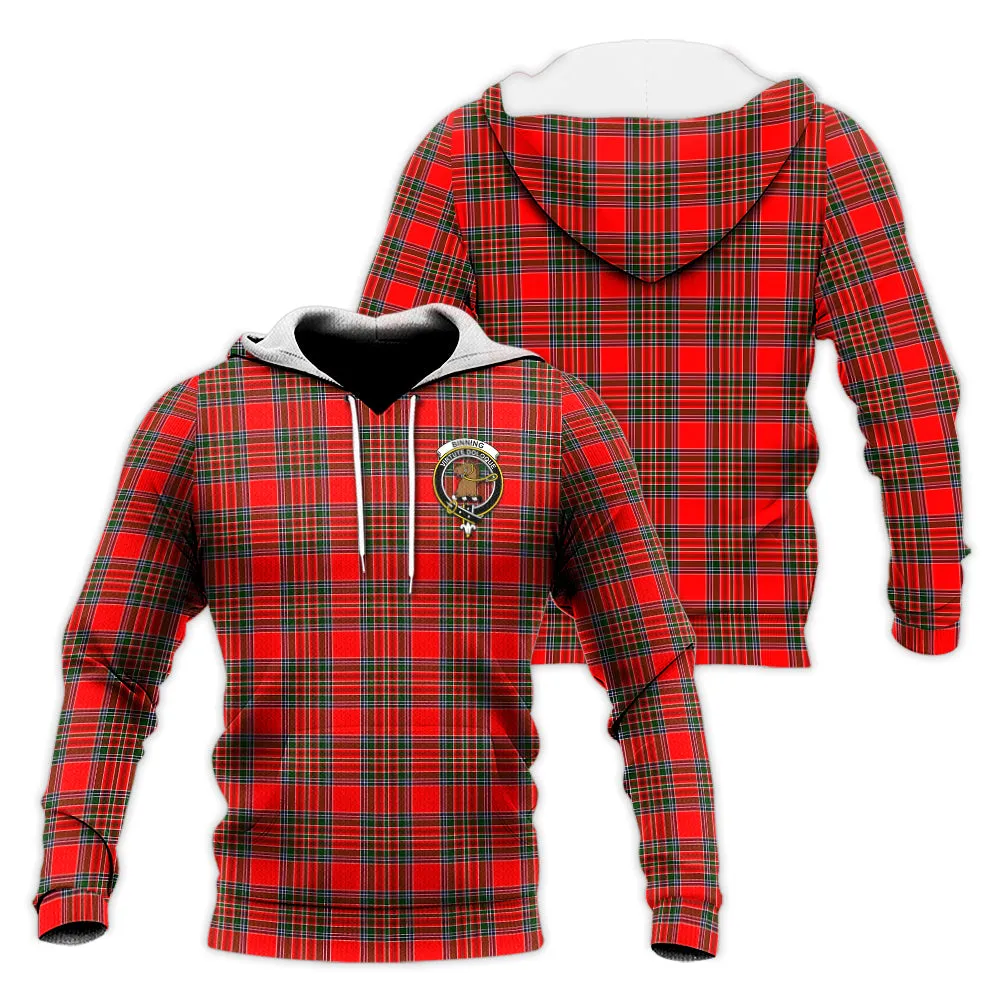 Binning Tartan Knitted Hoodie with Family Crest