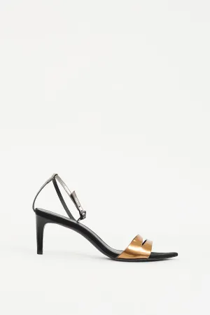 Black & Gold Leather Sandal