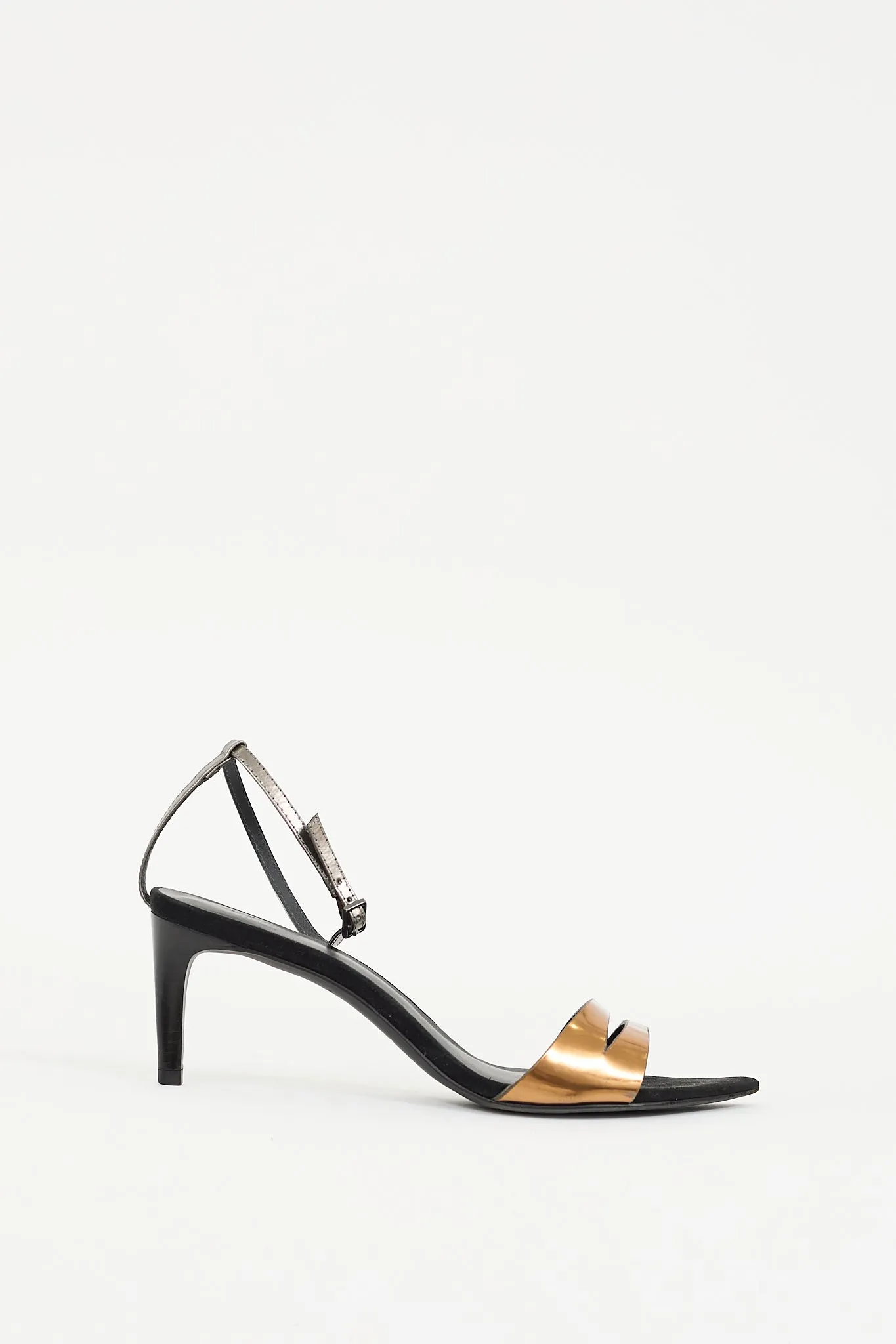 Black & Gold Leather Sandal