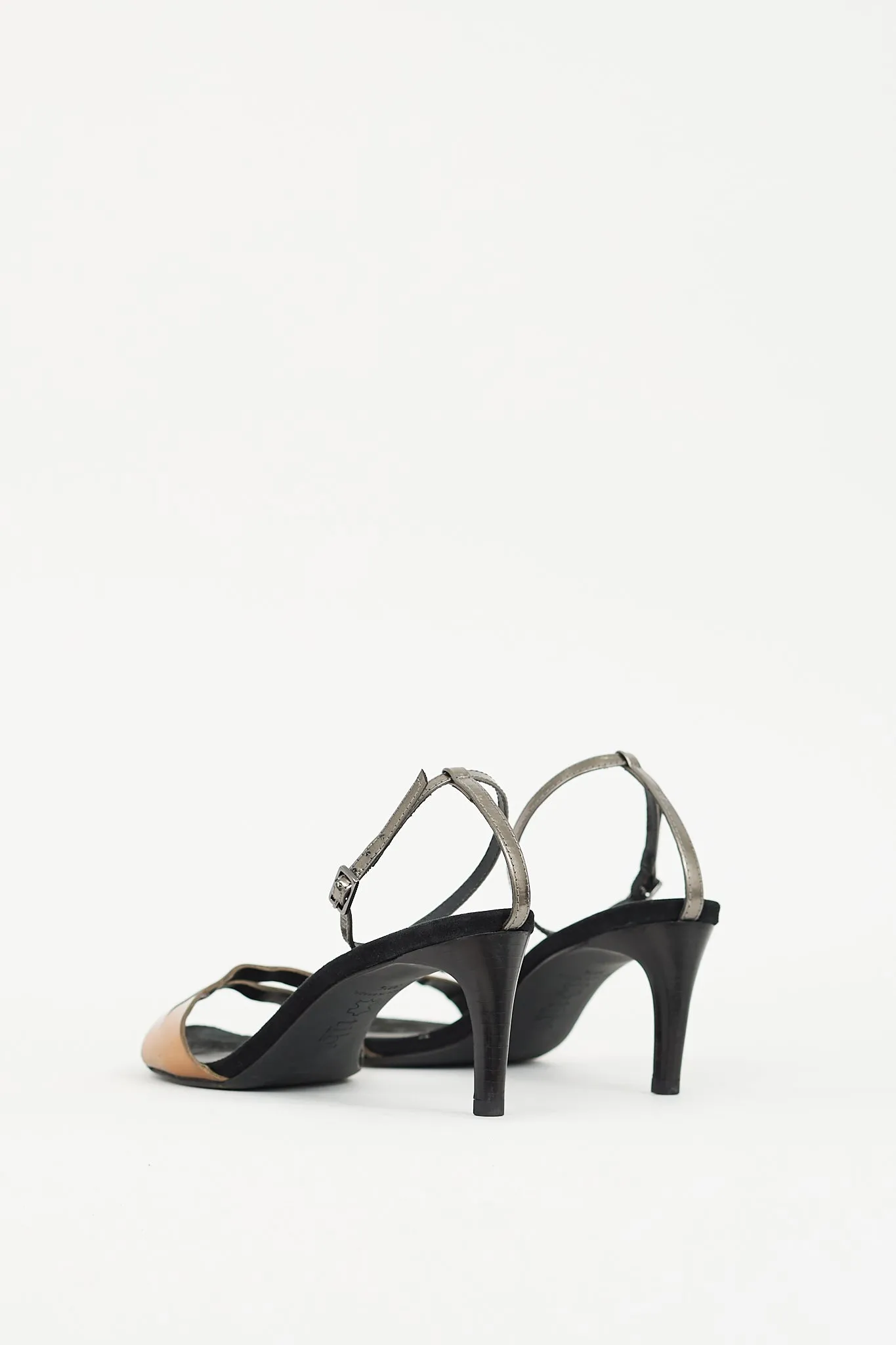 Black & Gold Leather Sandal