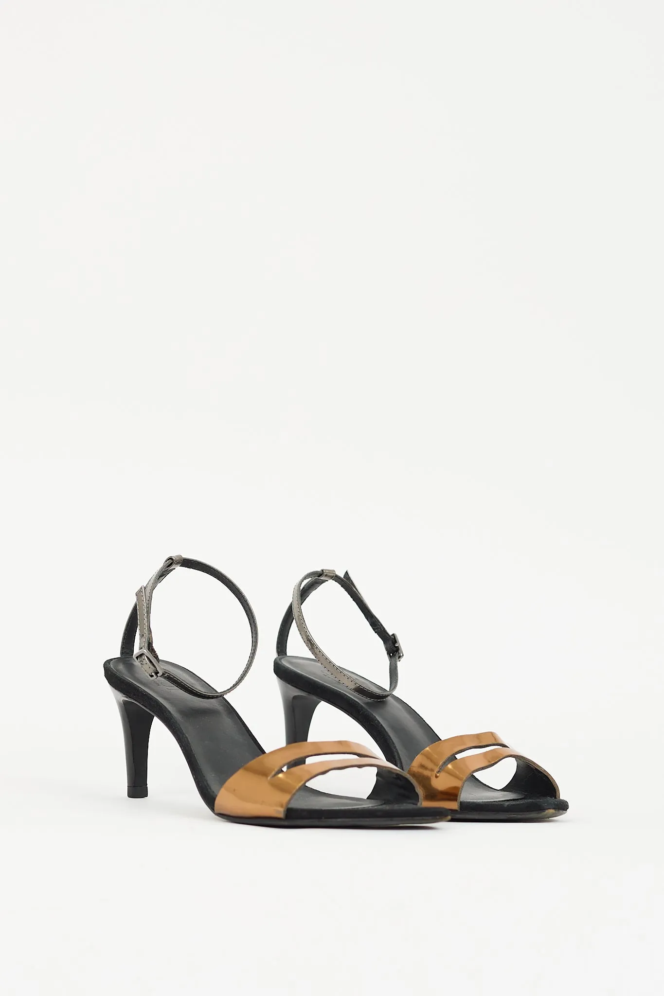 Black & Gold Leather Sandal