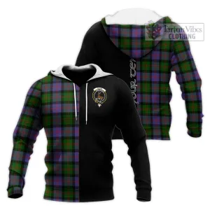Blair Modern Tartan Knitted Hoodie with Family Crest and Half Of Me Style
