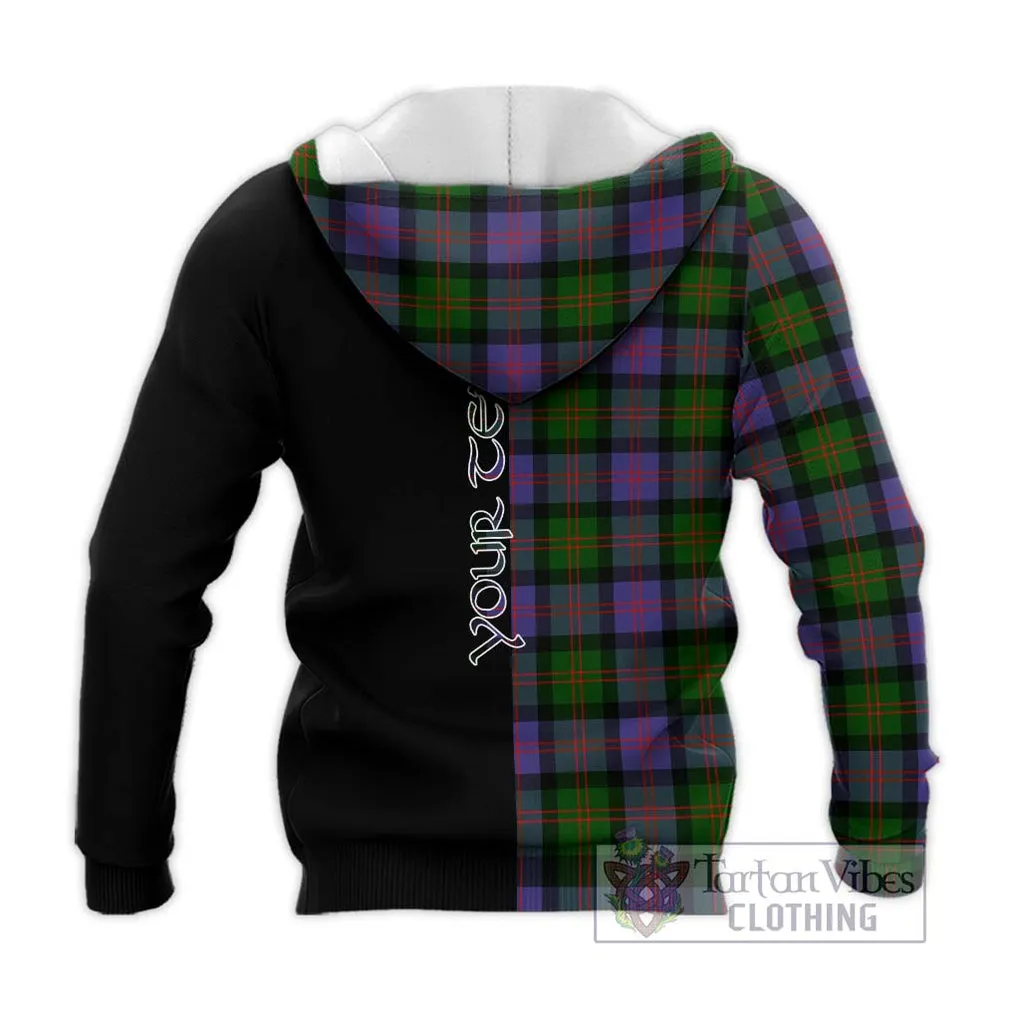 Blair Modern Tartan Knitted Hoodie with Family Crest and Half Of Me Style