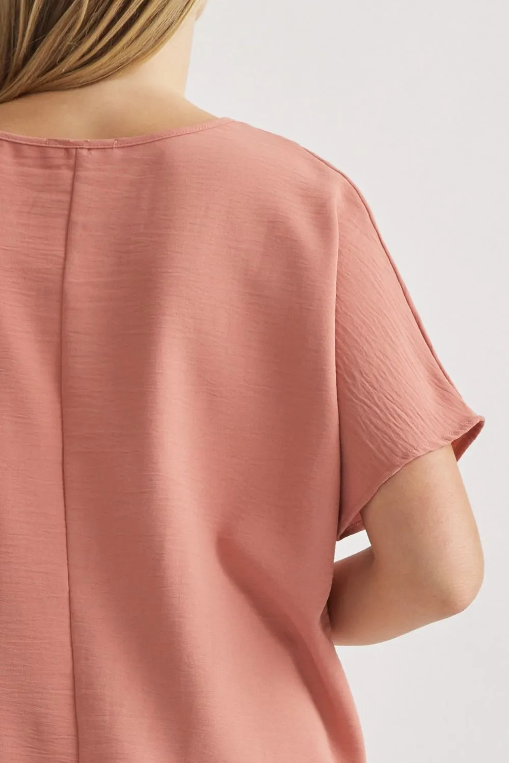 Blissful Basics V-Neck Top - Salmon