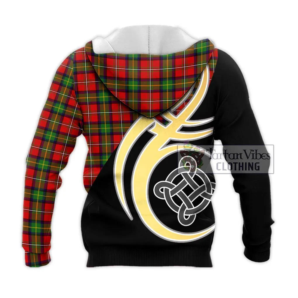 Boyd Tartan Knitted Hoodie with Family Crest and Celtic Symbol Style