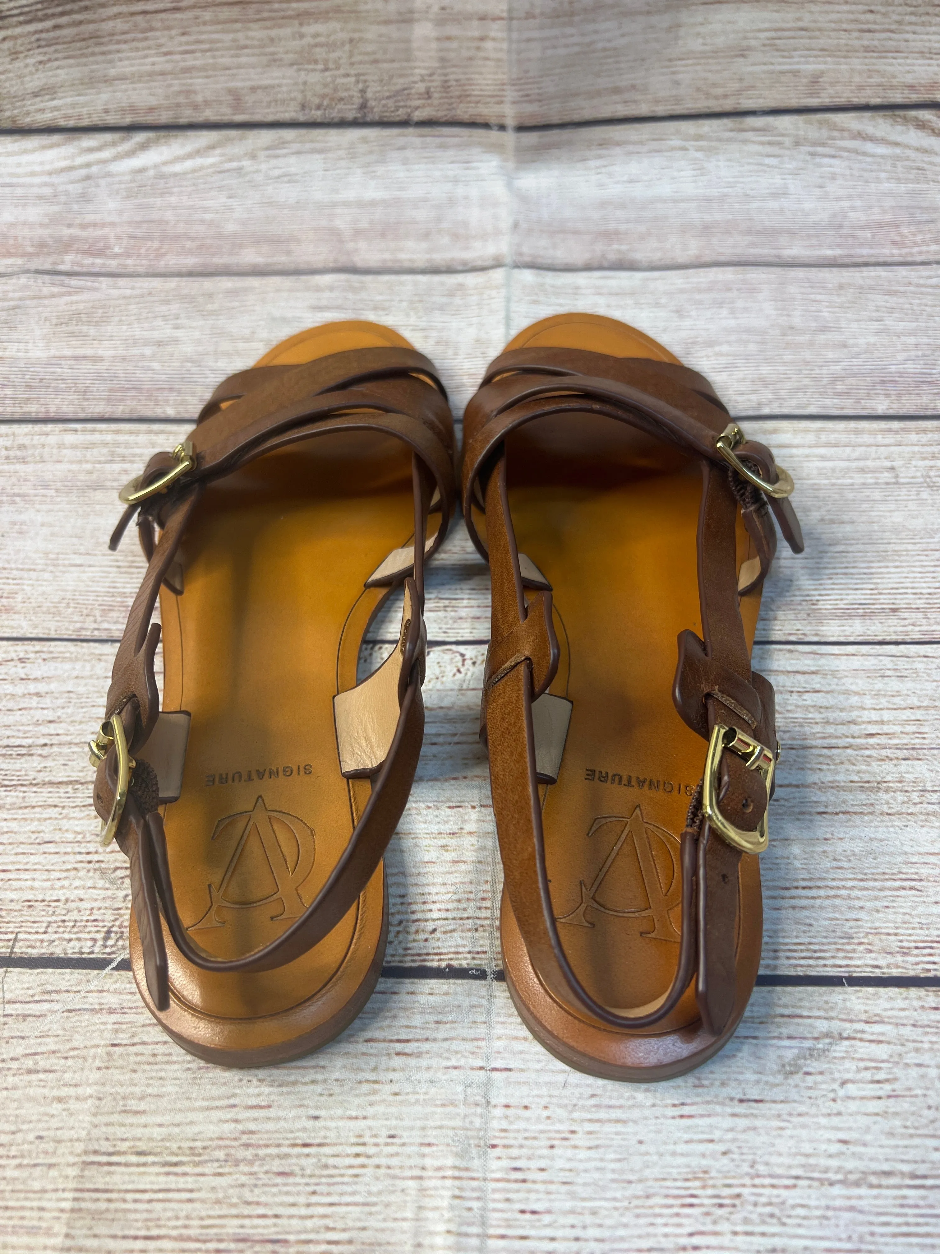 Brown Sandals Flats Cmb, Size 5.5
