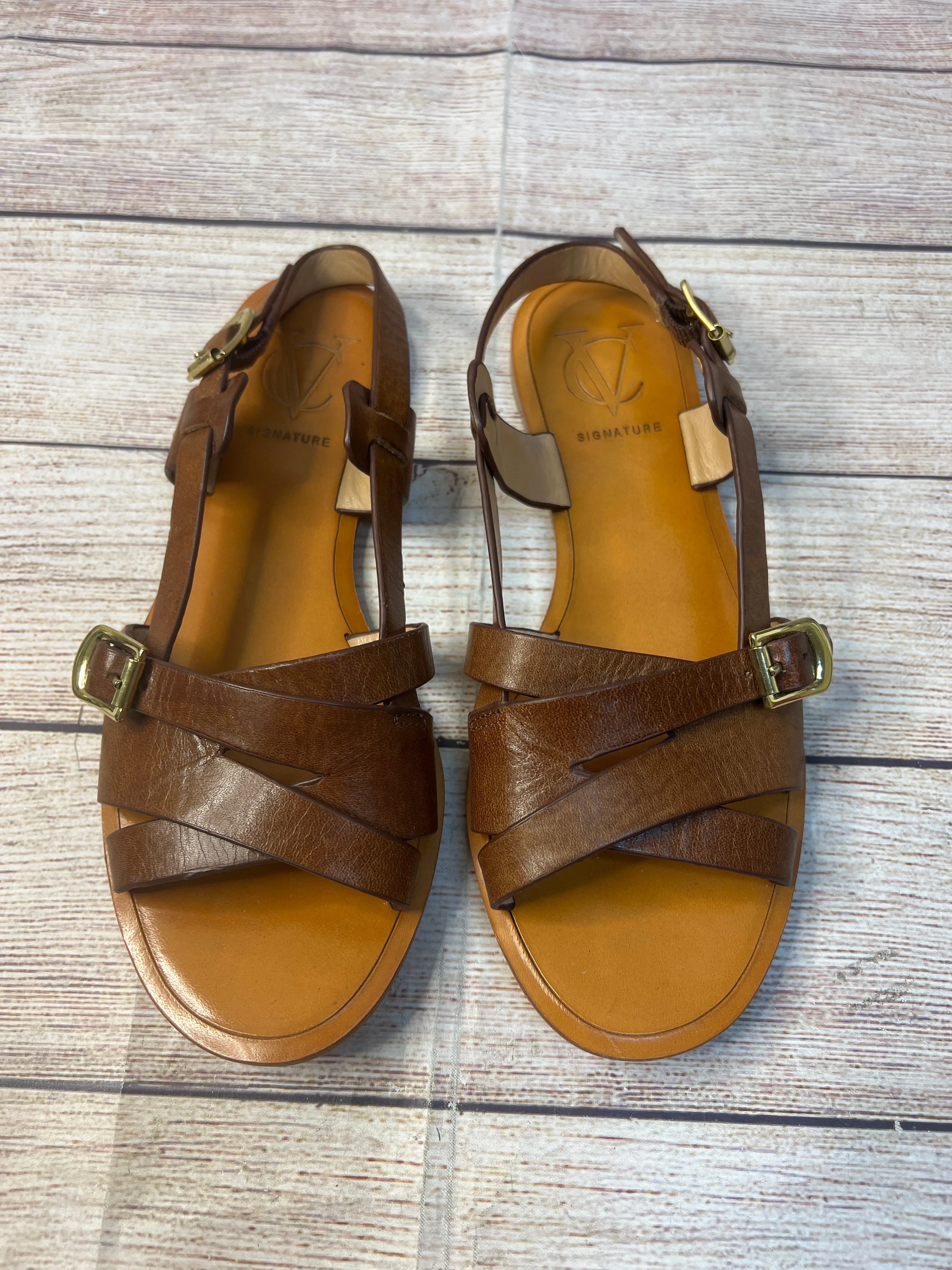 Brown Sandals Flats Cmb, Size 5.5