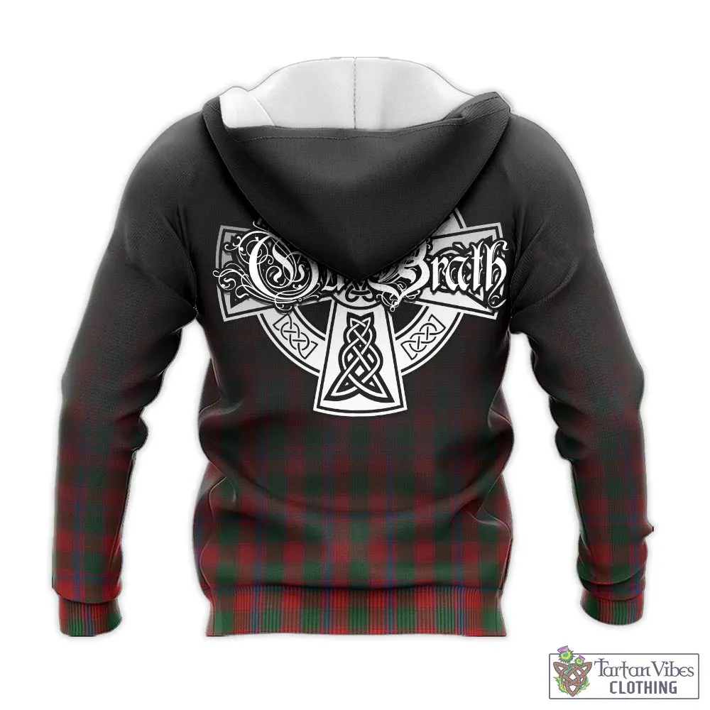 Bruce Old Tartan Knitted Hoodie Featuring Alba Gu Brath Family Crest Celtic Inspired