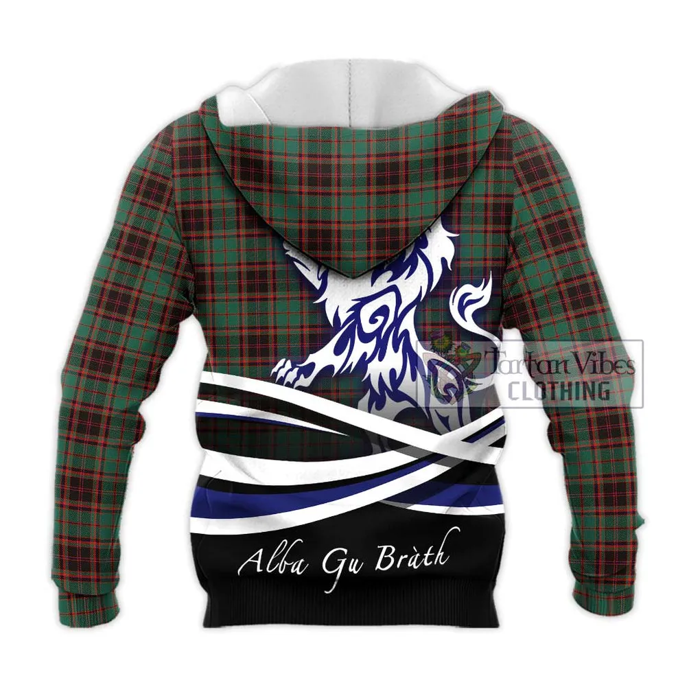Buchan Ancient Tartan Knitted Hoodie with Alba Gu Brath Regal Lion Emblem